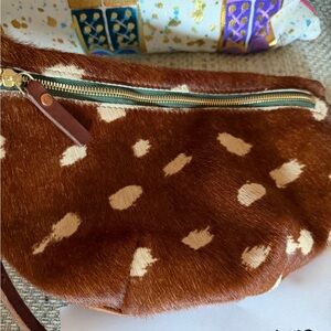 Meanwhile Back on the Farm- Spotted Cow Hide Fanny Pack . Sold out online .